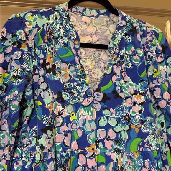 Lily Pulitzer • Alaina Dress Blue Grotto Twilight Tropics - Picture 5 of 6